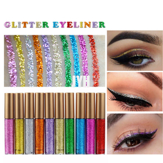 MSDS 10PCS/gesetzter Funkeln-Lidstrich für die Frauen einfach, pigmentiertes rotes Weißgold-flüssiges Eyeliner-Funkeln-Make-up zu tragen