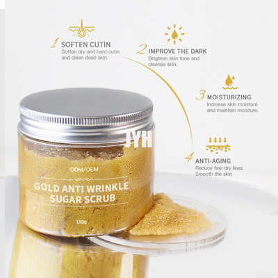Gold 210g 24K, das Zustimmung Sugar Body Scrub Soem-Hautpflegeprodukt-GMPC Exfoliating ist
