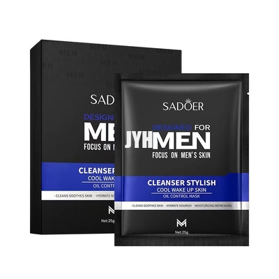 MSDS Herren-Hautpflegeprodukte Feuchtigkeitsspendende Whitening Nourishing Natural Cleansing Facial Sheet Mask
