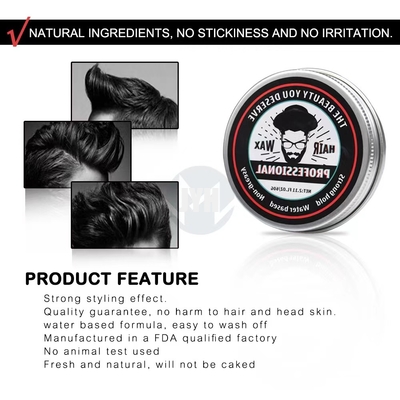 60 g/Stk Herren-Creme-Pomade Mittlerer Halt Premium-Haarstyling-Wachs für den ganzen Tag auf Wasserbasis