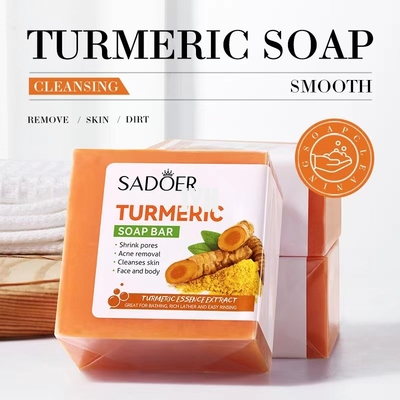 Natürliche Gelbwurz-KräuterStück Seife für vertraute Underarms Bereiche der Gesichts-Körper-Wäsche-dunklen Flecke
