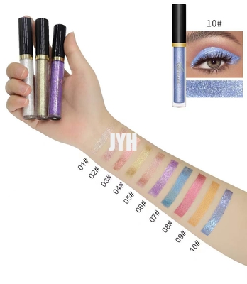 10 Farben Diamond Glitter Eyeshadow Waterproof Long, der metallischen Schimmer-Lidschatten dauert